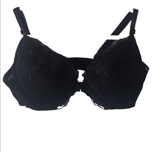 Black lace sheer bra
